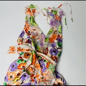 Alice + Olivia Asymmetric Floral Dress ,Size 4, 6